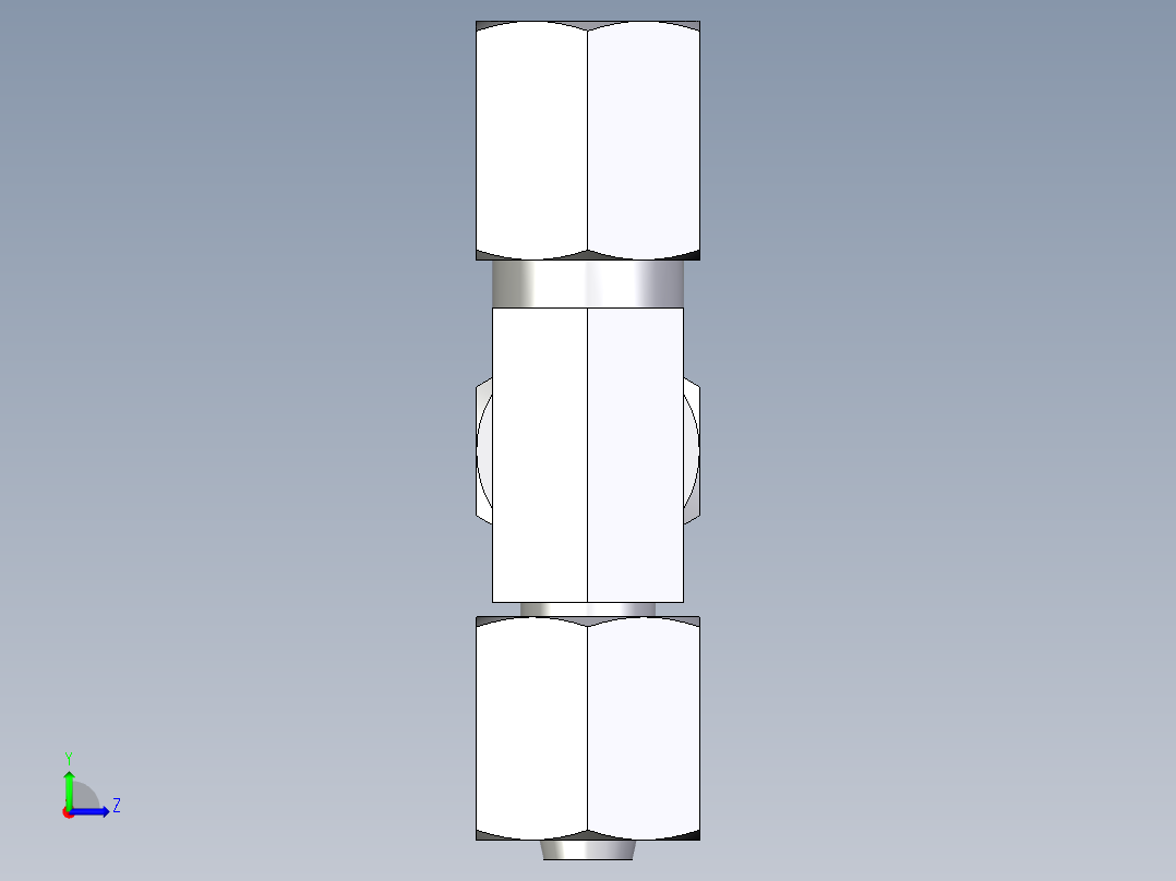 卡套式工业通用硬管接头EO_Swivel_nut_run_tee_EL06L71左视图
