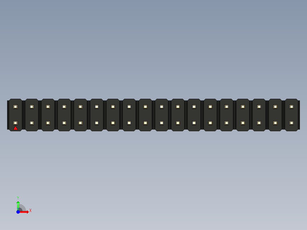 彩色公头100mil（2.54mm）系列-DS1021_black_2x18p_100mil_Type1_rev1.0前视图
