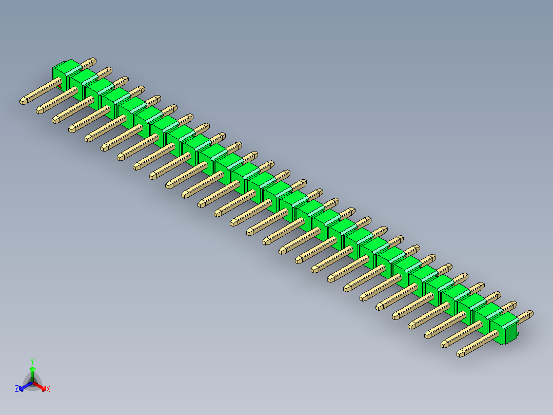彩色公头100mil（2.54mm）系列-DS1021_green_1x28p_100mil_Type1_rev1.0