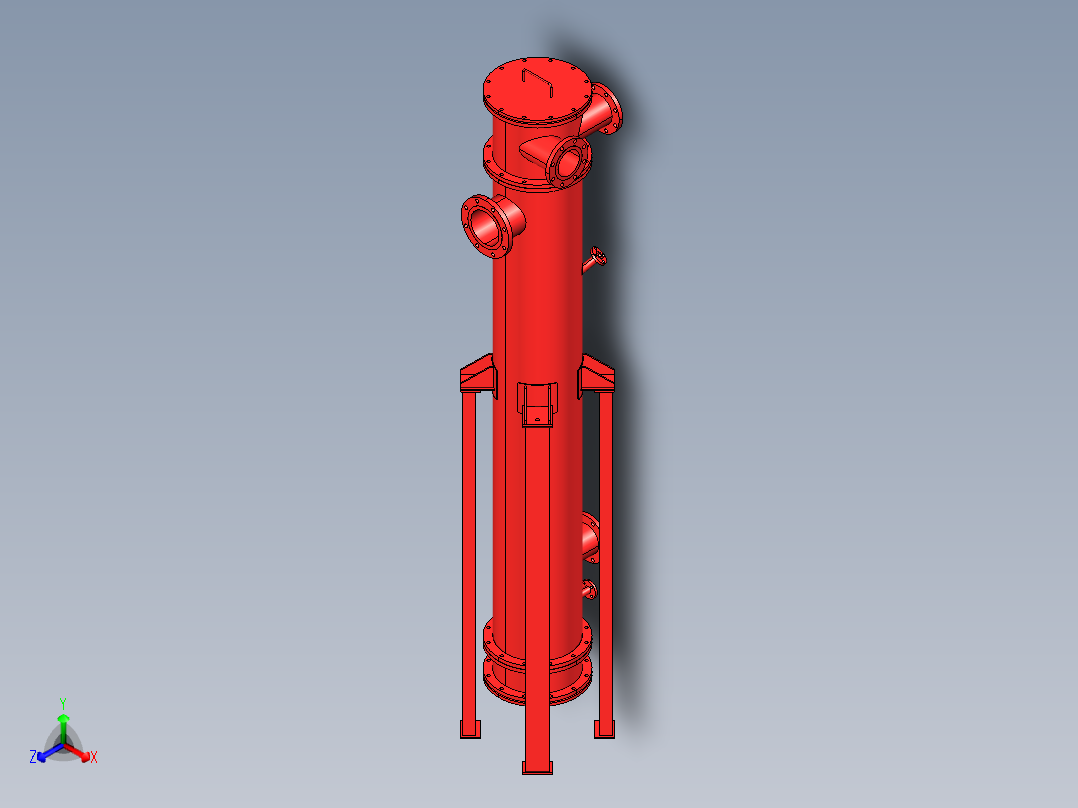 表冷器罐体正等轴测图