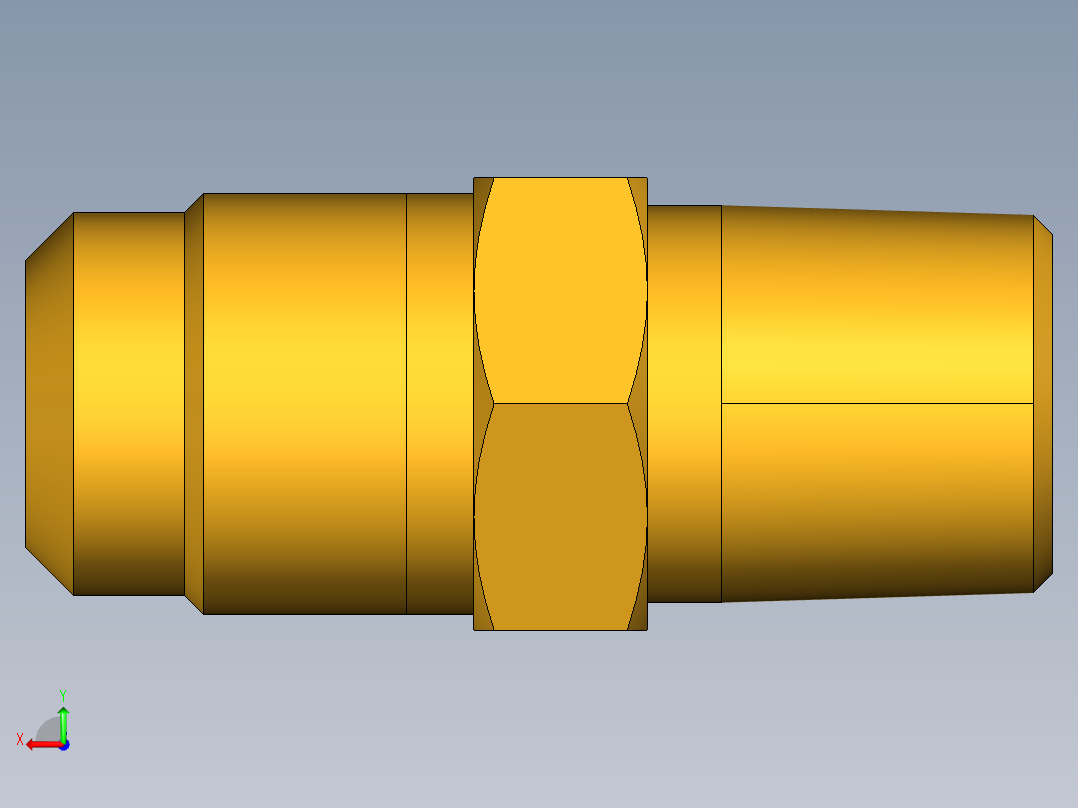 扩口式工业通用硬管接头Male Connector 48F-6-4后视图