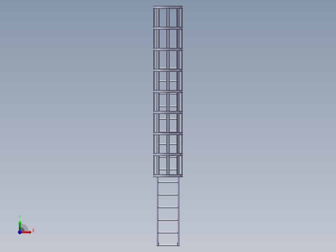 s4000-储存塔 自动化设备3D图纸3D模型前视图