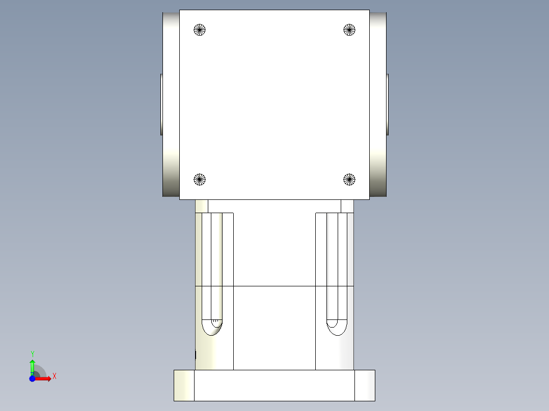 换向器PW170双孔 PGH142-L1 35-114.3-200-M12.stp前视图