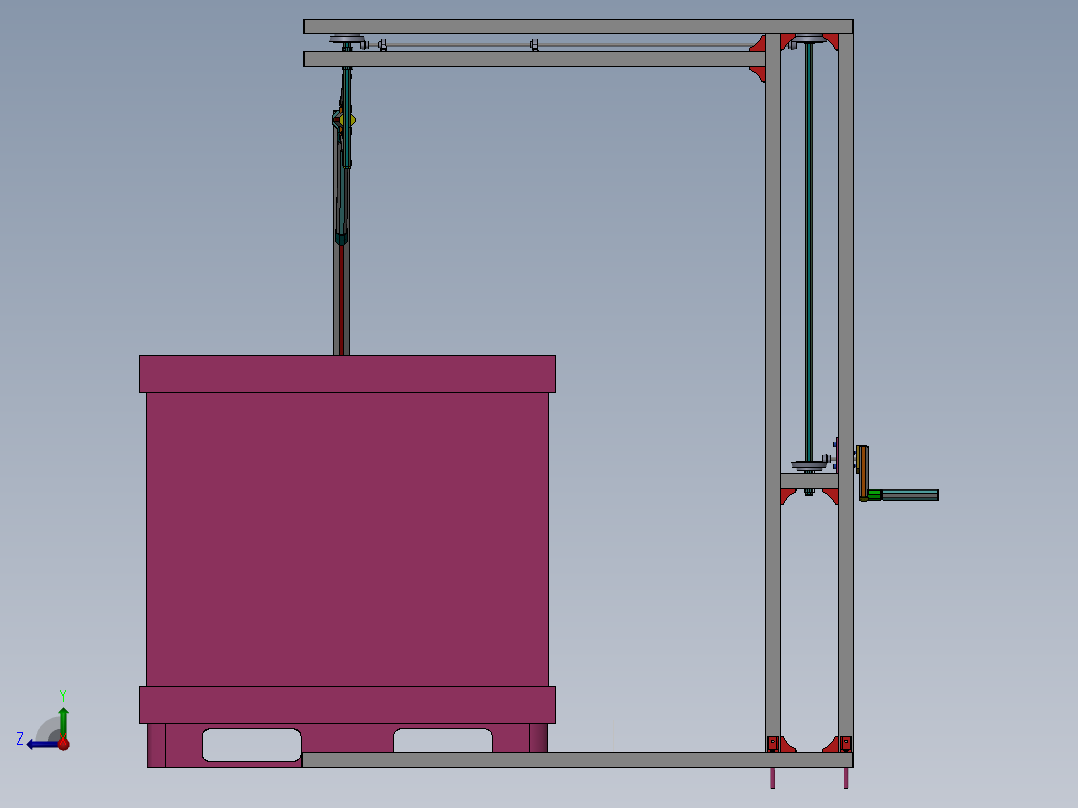手动托盘包装机右视图