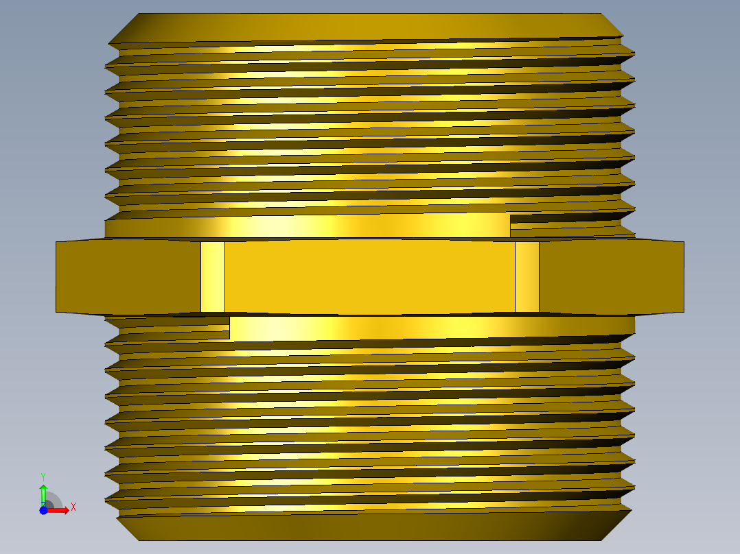 螺纹接头六角G1 1_2英寸前视图