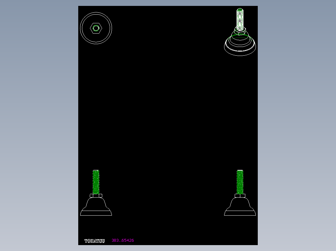 不銹鋼固定腳座383-2D多系列多零件图纸模型