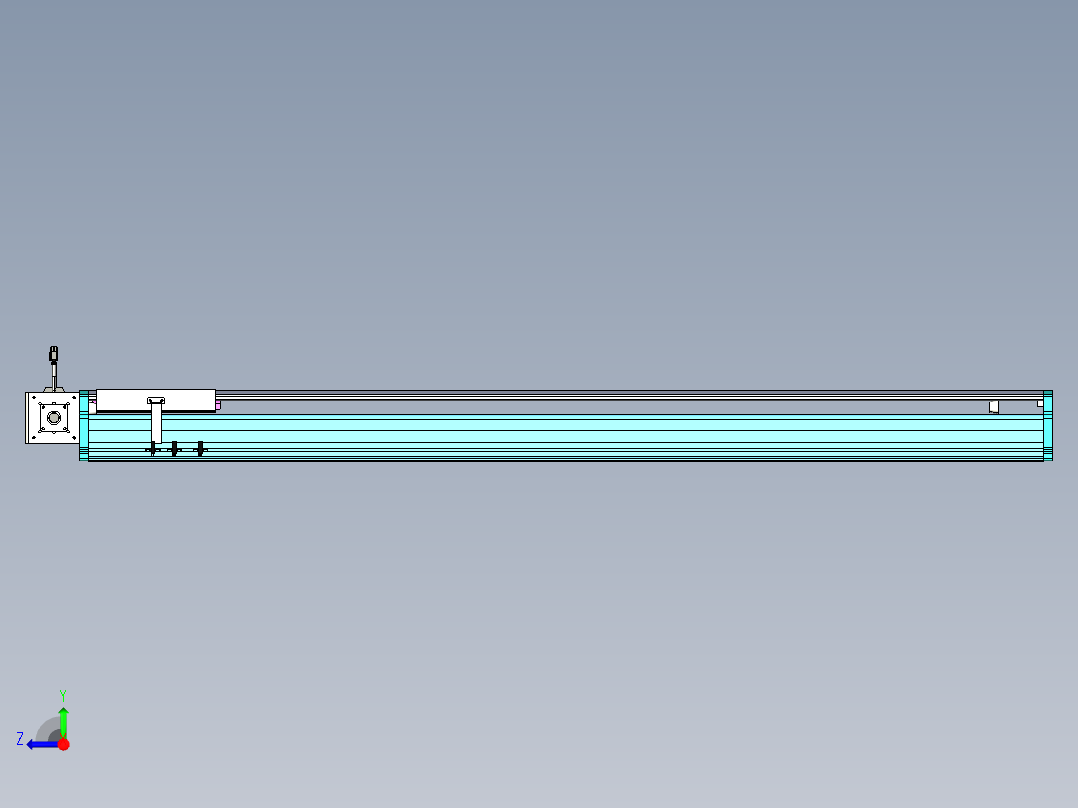 东锦同步带传动-直线滑台模组DH210B-L150-S1350-BL-P750W-C3右视图