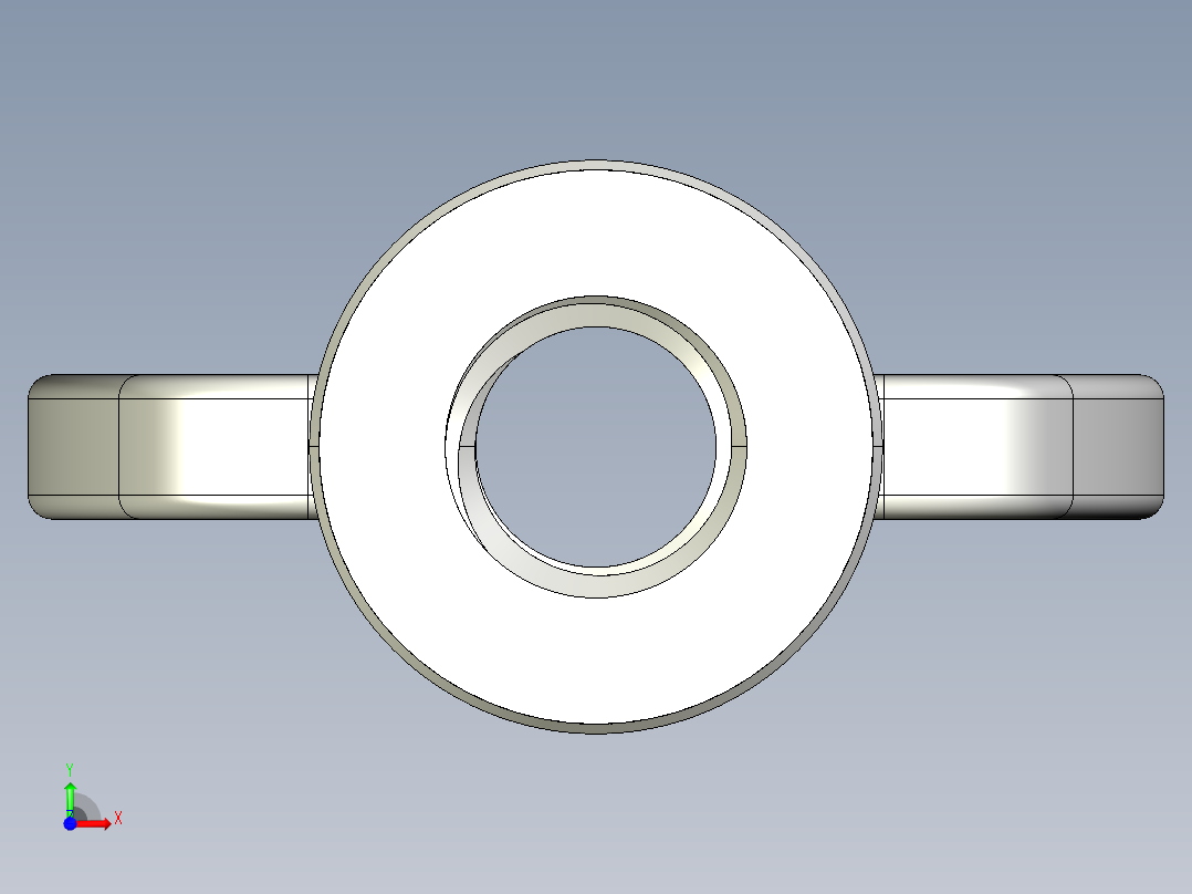蝶形螺母-WING NUT M8 x 1.25mm Thread.IGS前视图