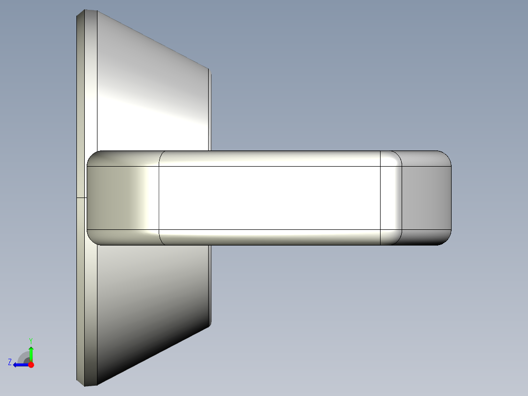 蝶形螺母-WING NUT M8 x 1.25mm Thread.IGS右视图