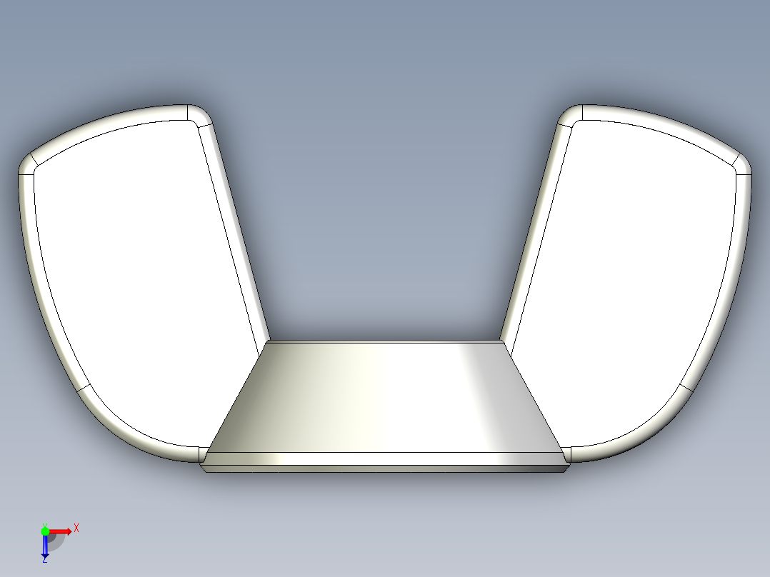 蝶形螺母-WING NUT M8 x 1.25mm Thread.IGS俯视图