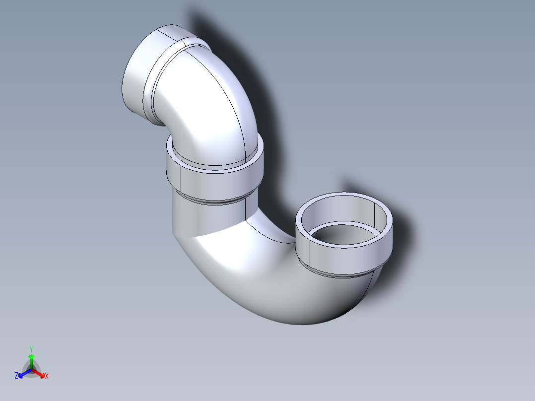 船舶管路系统S27_SeaDrainPLUS_P-Trap-SxS_37E172002_2in Sea Drain Plus - P-Trap-SxS正等轴测图