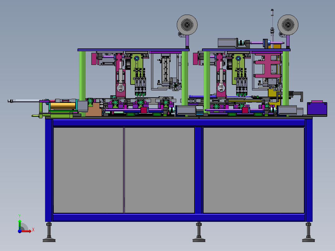 大铝件双面贴片机sw18可编辑前视图