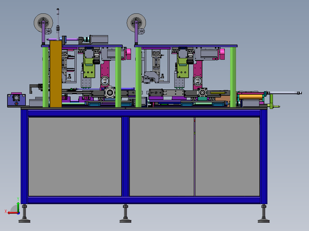 大铝件双面贴片机sw18可编辑后视图