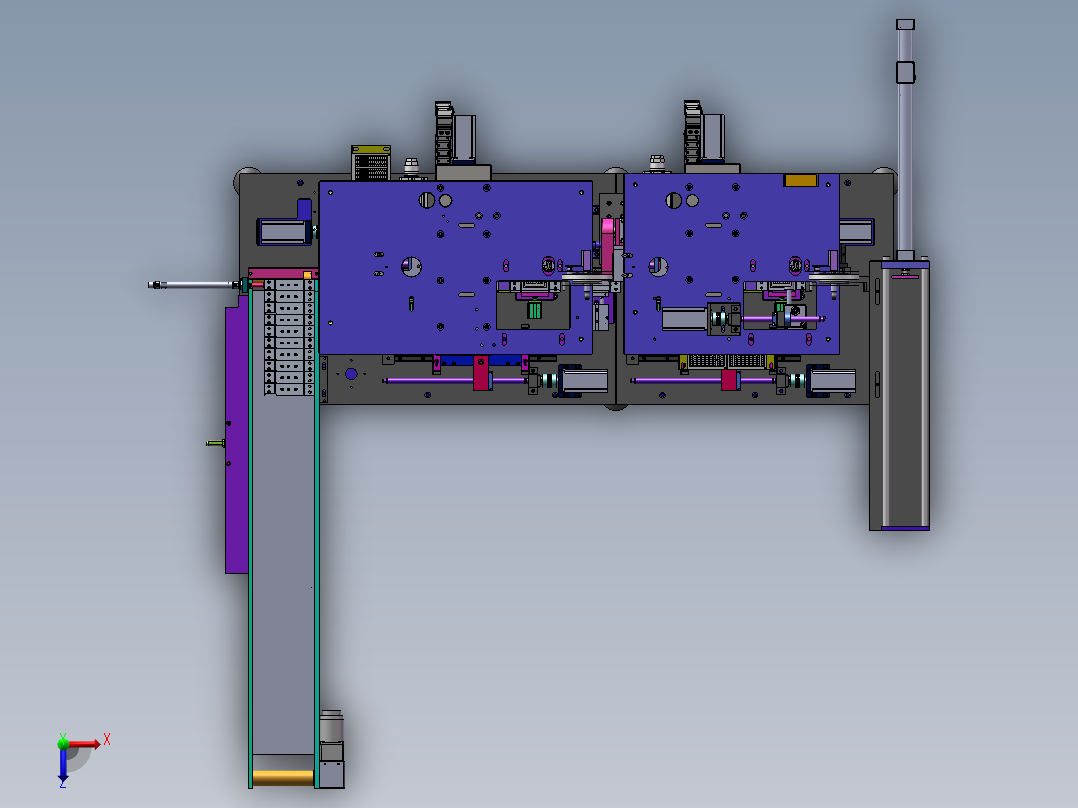 大铝件双面贴片机sw18可编辑俯视图