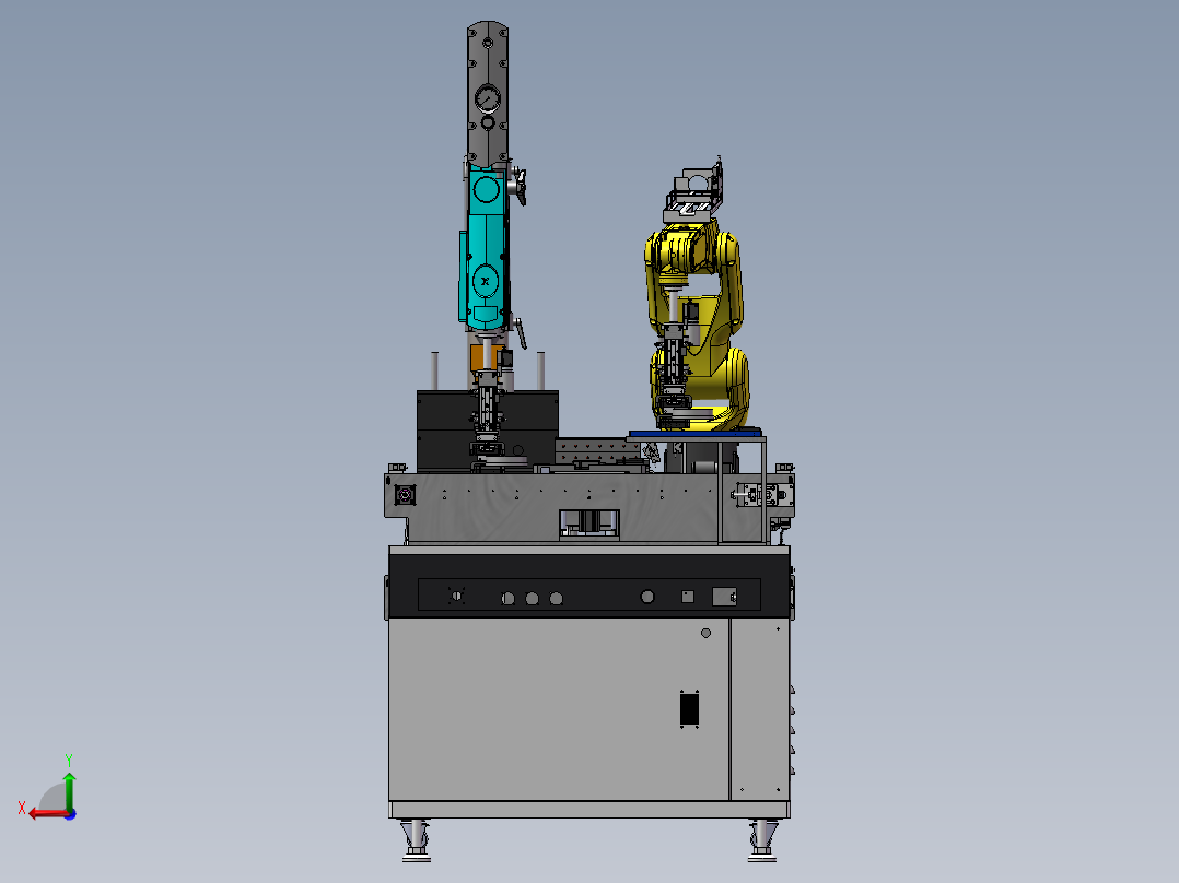外观检测&超声波焊接设备（sw20可编辑+工程他）前视图