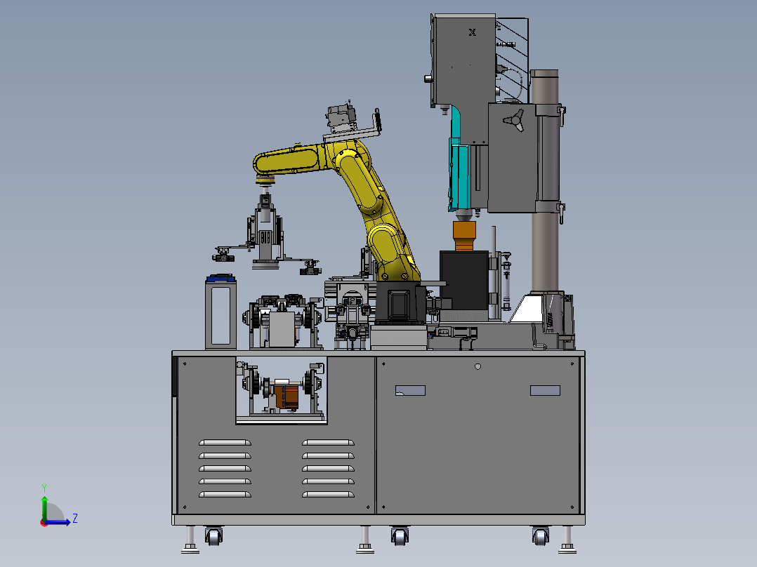 外观检测&超声波焊接设备（sw20可编辑+工程他）右视图