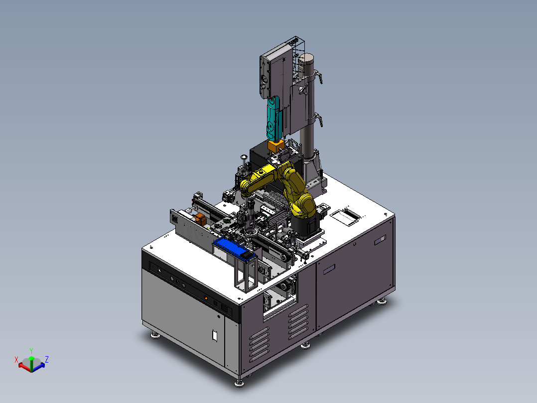 外观检测&超声波焊接设备（sw20可编辑+工程他）正等轴测图