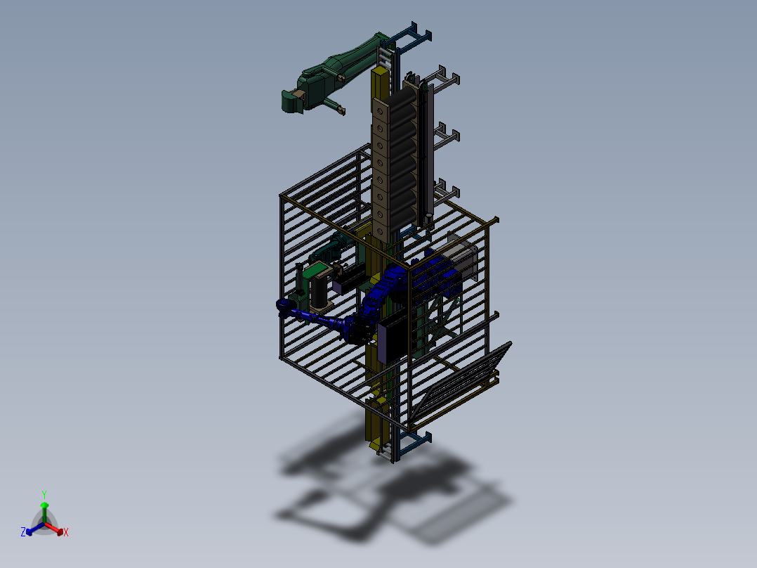 <span style='color: red'>机器人</span>自动取料装箱机输送线 非标机械自动化3D三维图纸
