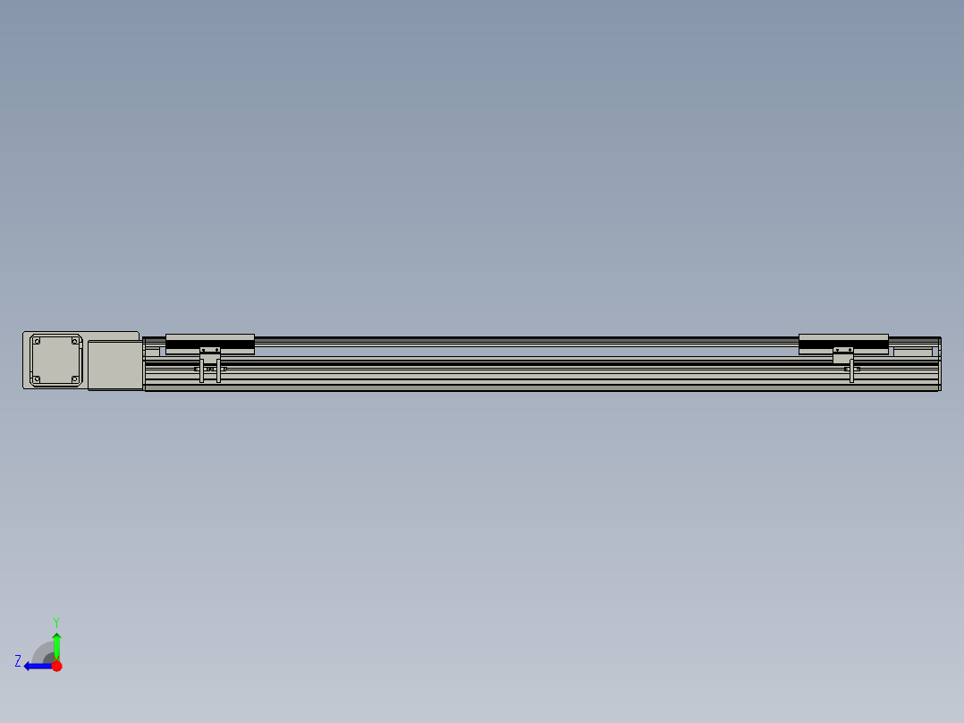 直线模组LHB17-L40-S1050-BL设计图纸右视图