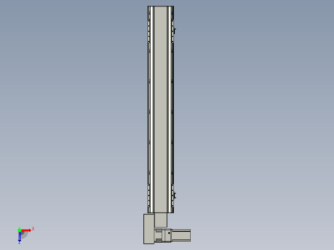 直线模组LHB17-L40-S1050-BL设计图纸俯视图