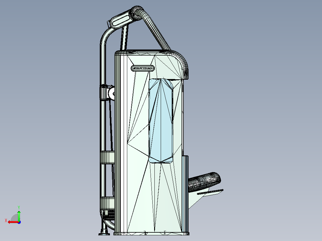 直臂夹胸健身器后视图