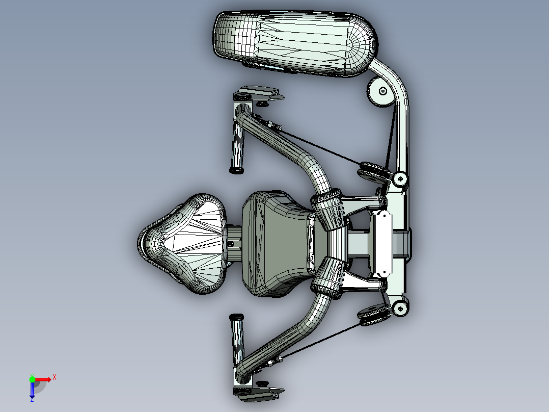 直臂夹胸健身器俯视图