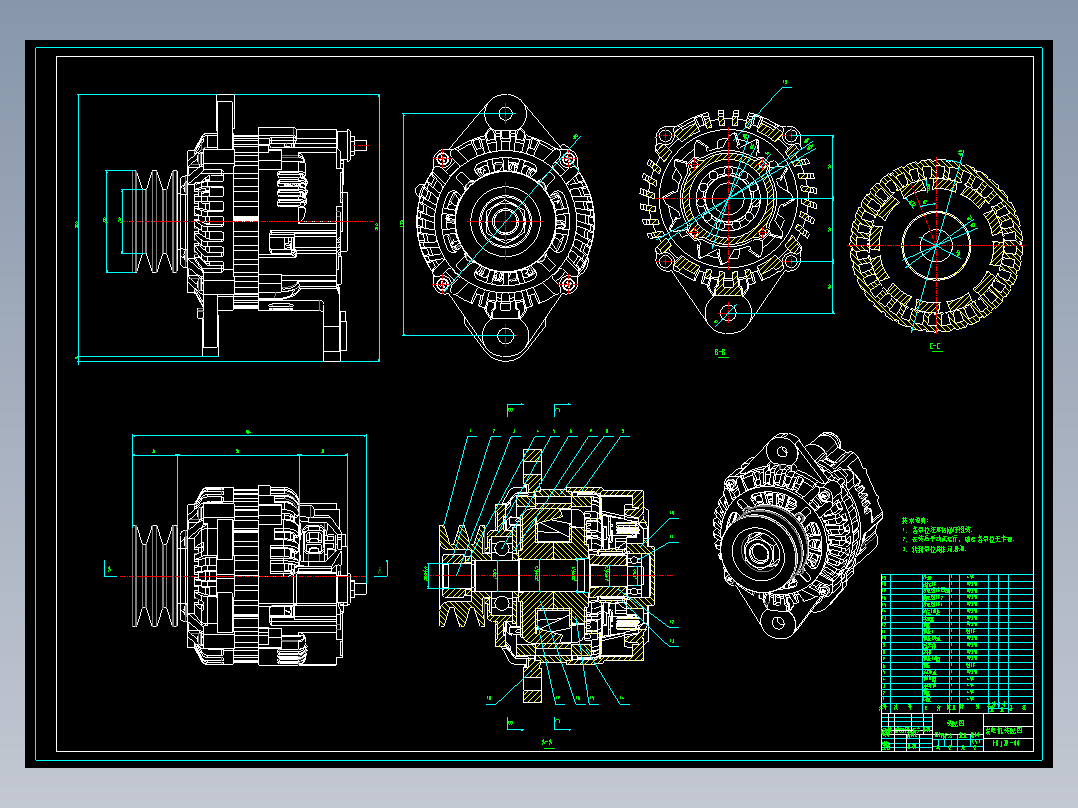三菱发电机CAD图纸==962612==150