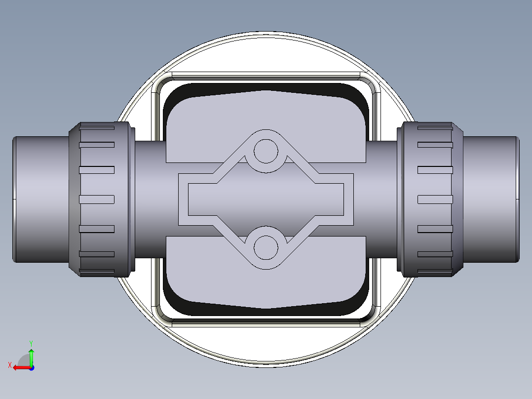 7DKMUAVCP NC 气动隔膜阀，常闭，与溶剂焊接女性联盟结束，ASTM PVC-U系列后视图