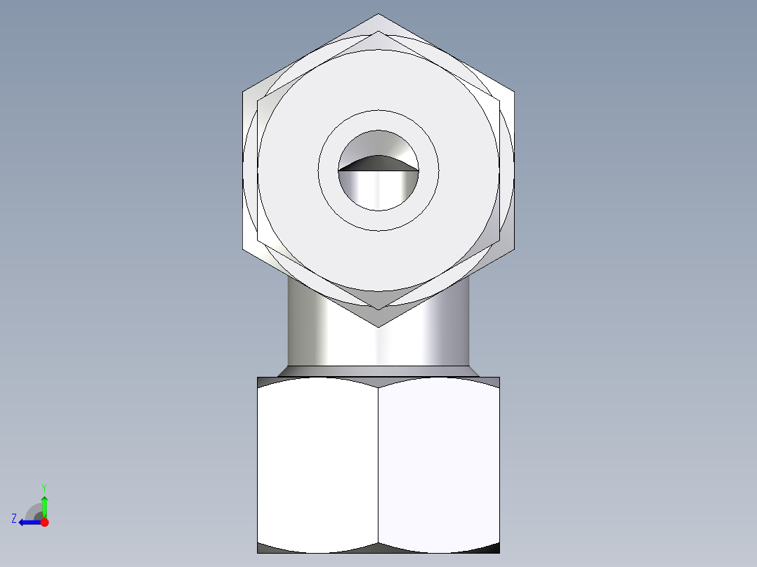 卡套式工业通用硬管接头EO_Bulkhead_elbow_WSV12ZS71右视图