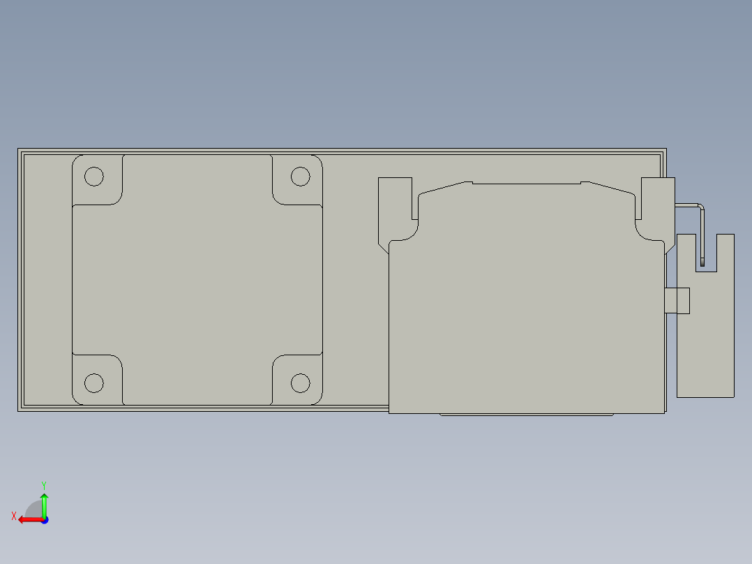直线模组LHA6-S400-L-200W(16丝杆)设计图纸后视图