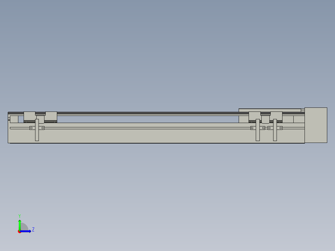 直线模组LHA6-S400-L-200W(16丝杆)设计图纸左视图