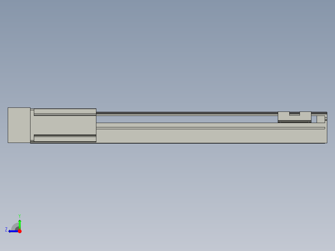 直线模组LHA6-S400-L-200W(16丝杆)设计图纸右视图