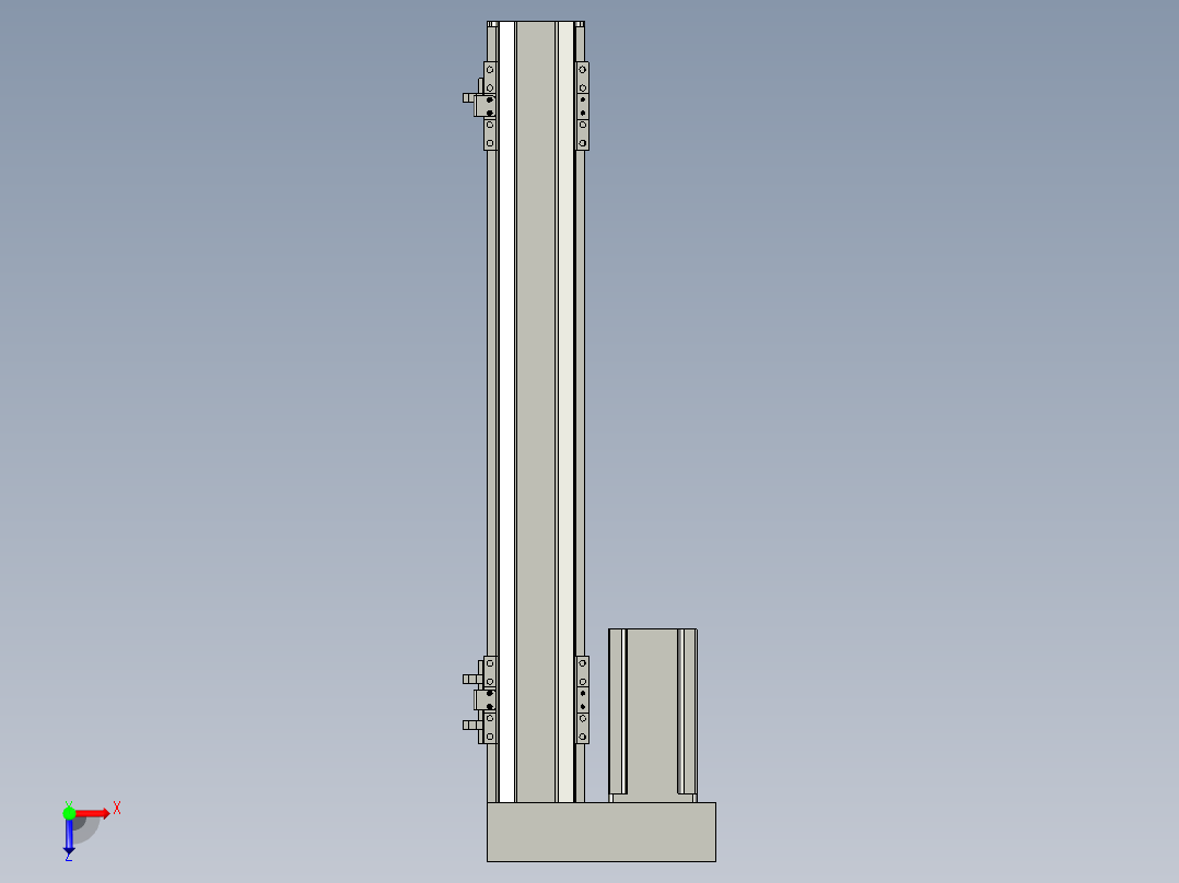 直线模组LHA6-S400-L-200W(16丝杆)设计图纸俯视图