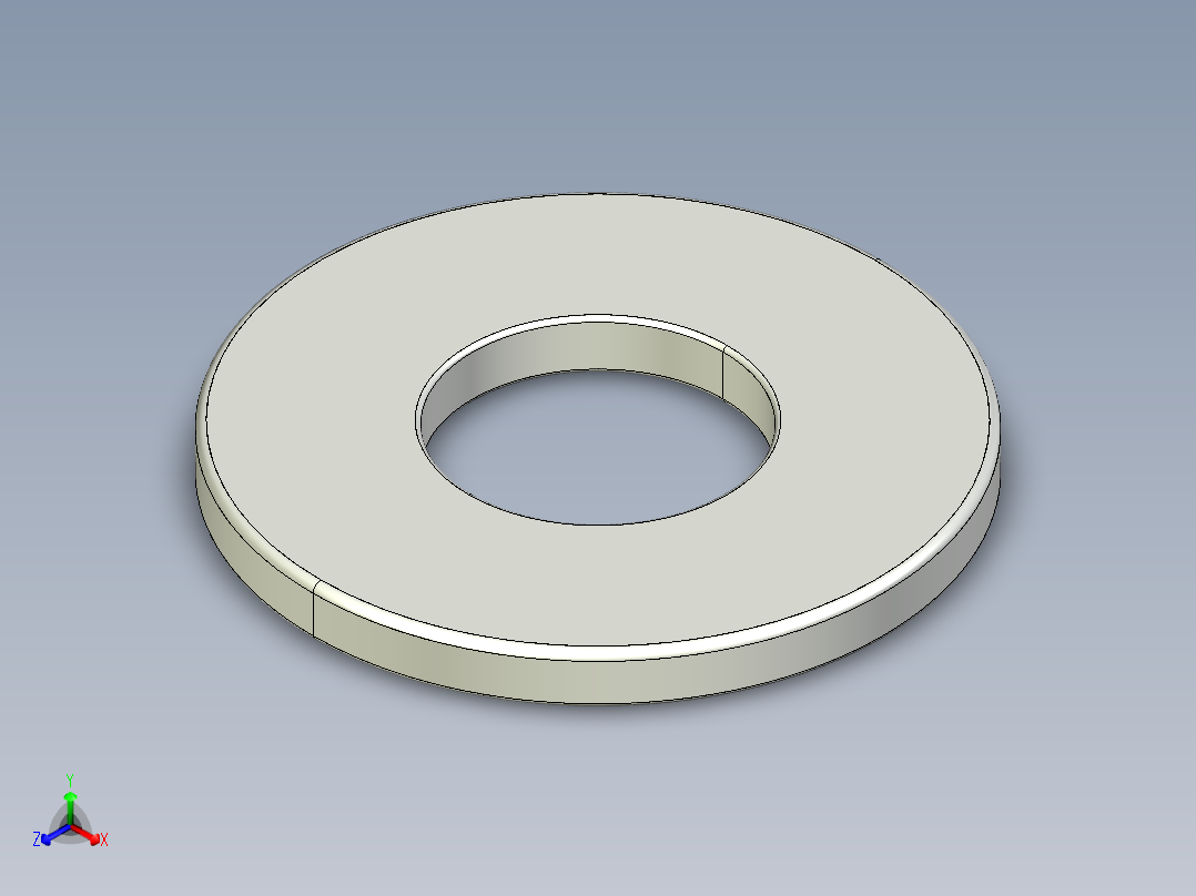 紧固件-IGES 0.2500 Flat Washer正等轴测图