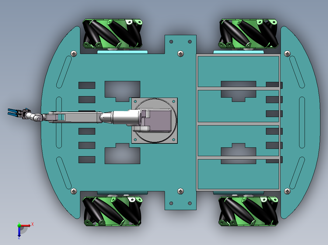 搬运机械手三维图纸俯视图