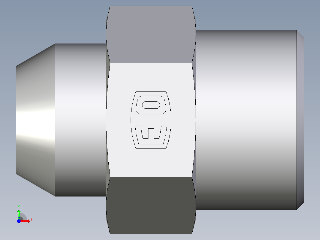 卡套式工业通用硬管接头EO_Weld_connector_AS12SX前视图