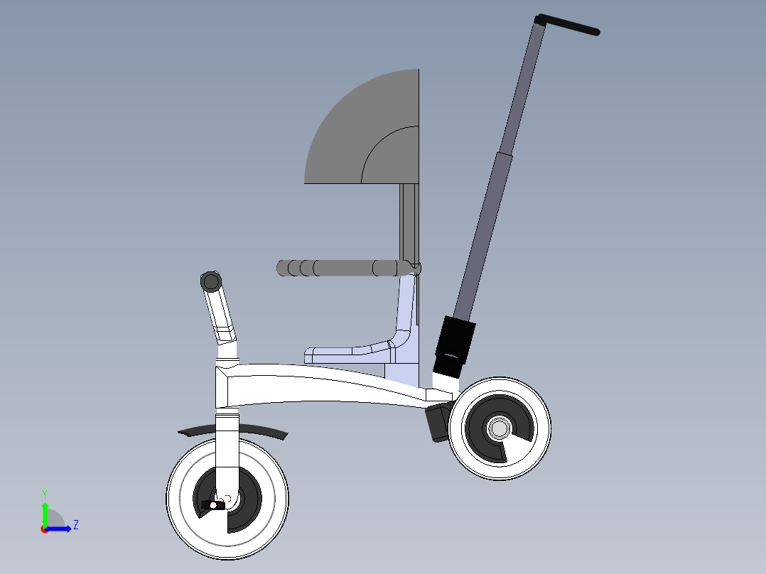 儿童三轮推车--sw左视图