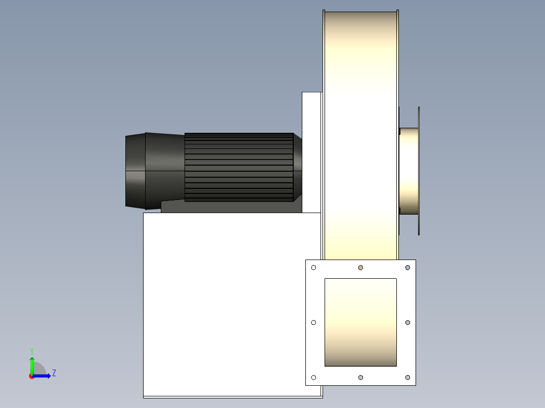 离心式单入口高压风机左视图