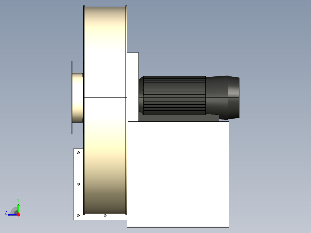 离心式单入口高压风机右视图