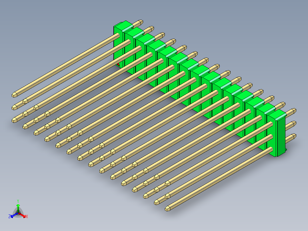 彩色公头100mil（2.54mm）系列-DS1021_green_3x15p_100mil_Type43_rev1.0
