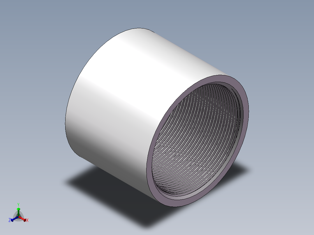 管箍-等径直通 DN65正等轴测图