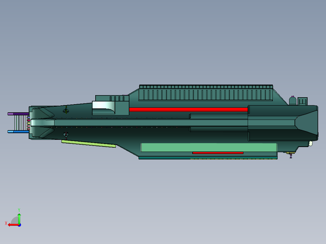 海洋执行作战任务的船只后视图