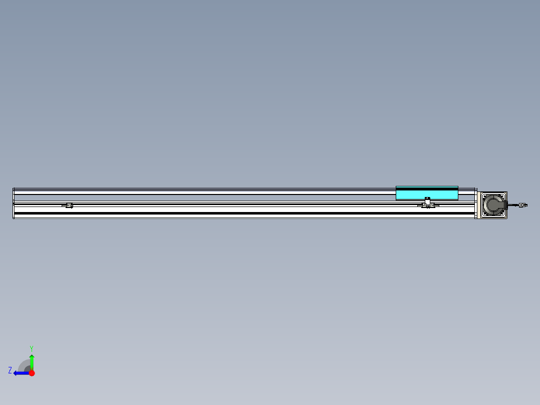 同步带滑台-半封闭B22-L100-C-S1300-R-P75-D3-N5右视图