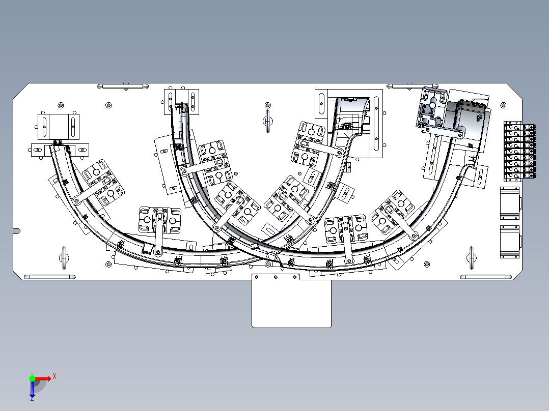 卡扣定位治具俯视图