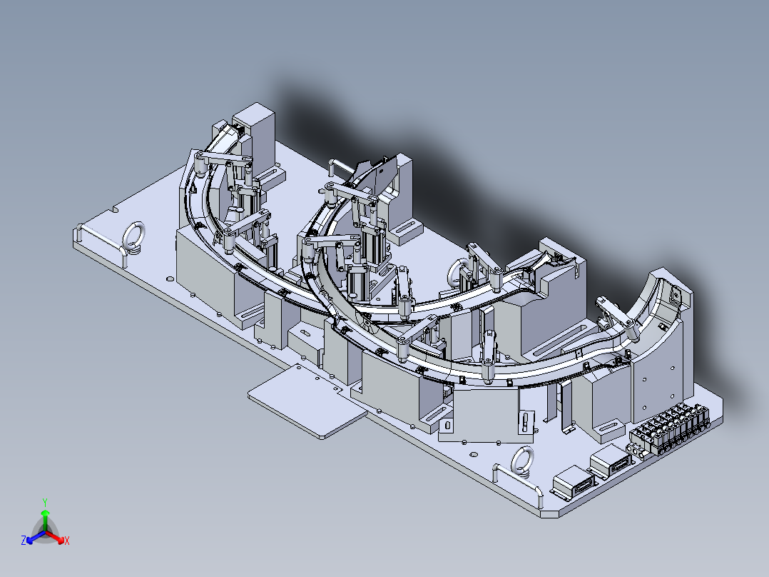 卡扣定位治具正等轴测图