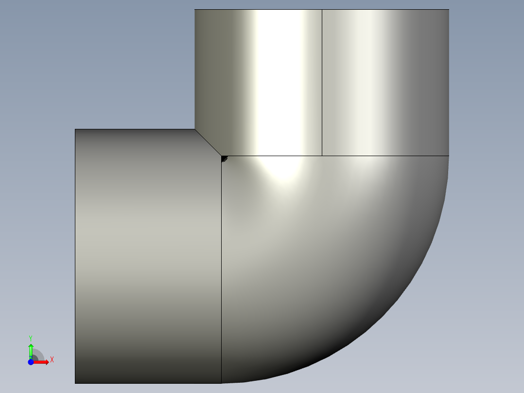 船舶管路系统SeaCor_90Elbow_SxS_37J106020_2in前视图