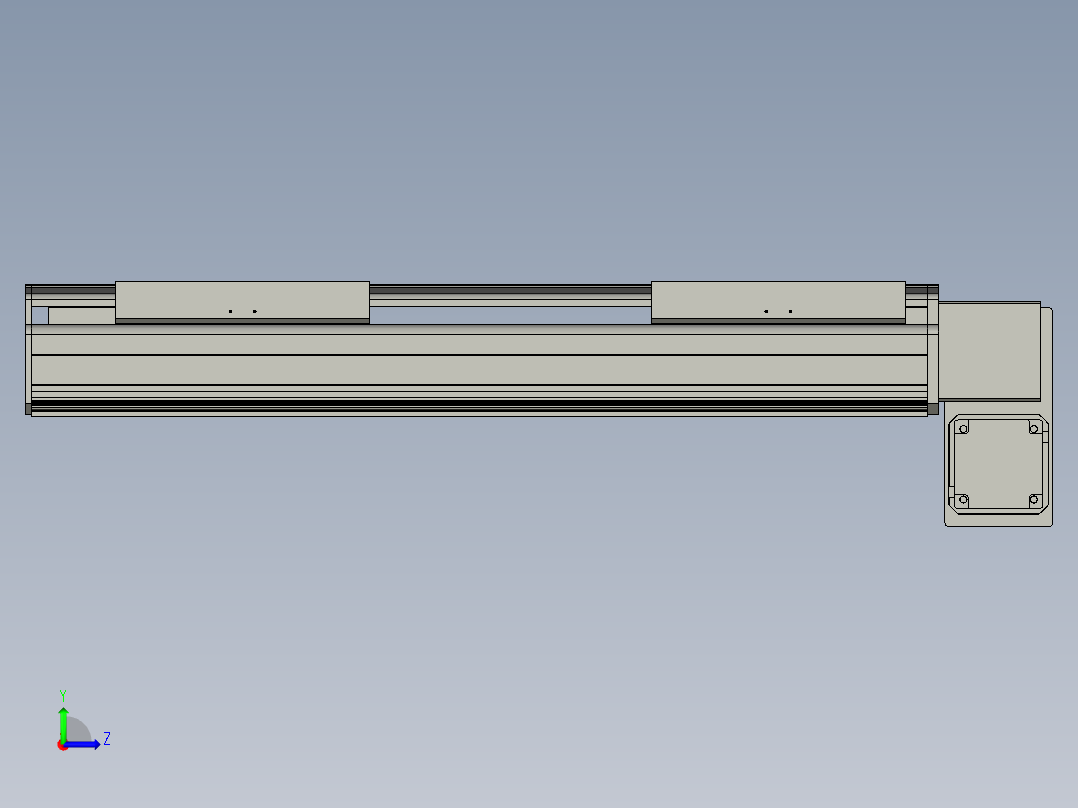 直线模组LHB21-L40-S450-RD设计图纸左视图