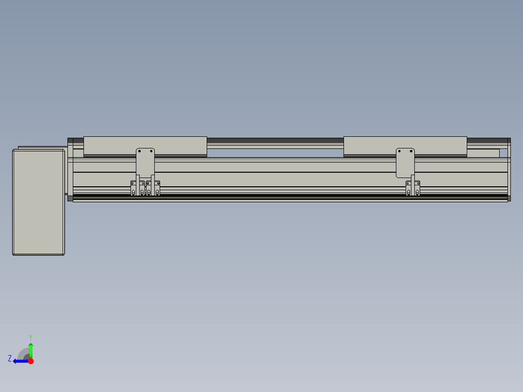 直线模组LHB21-L40-S450-RD设计图纸右视图