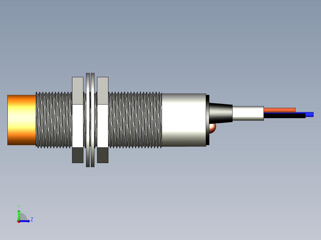 LJ18A3 M18电感式接近传感器左视图