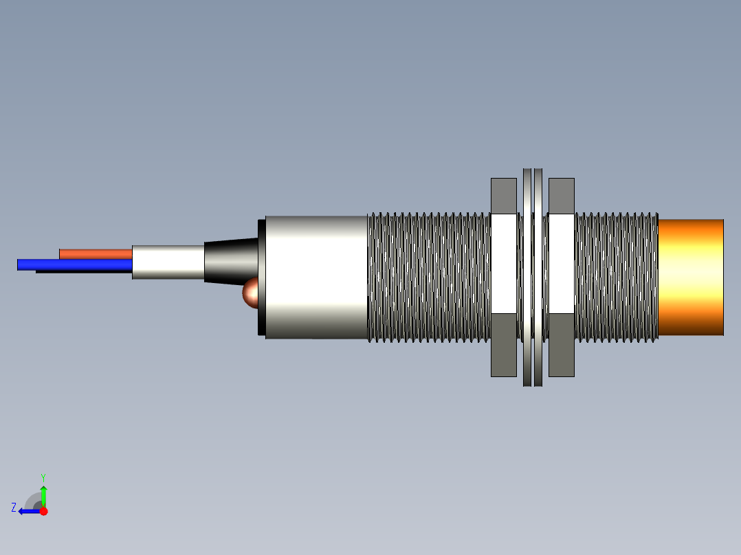 LJ18A3 M18电感式接近传感器右视图